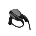 Black and gray microphone with coiled cord for Whelen Full Function Siren, ideal for first responders and firefighters