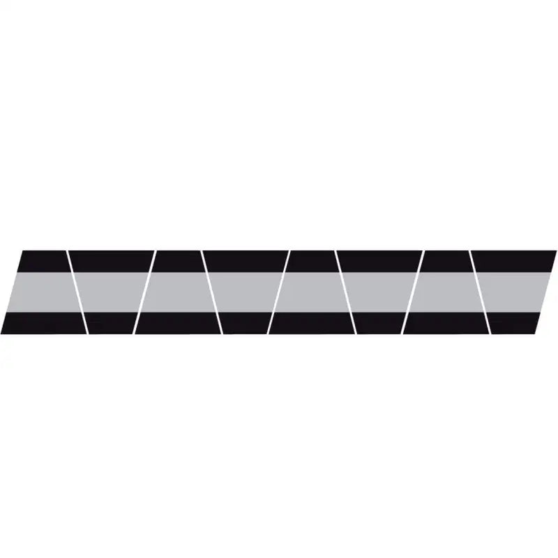 Black and gray striped geometric border with diagonal white lines for silver triple stripe helmet