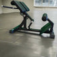 Black and green hyperextension bench for SFE Roman Chair workout equipment