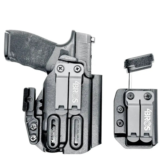Black inside waistband holster with magazine carrier for Springfield Hellcat Pro and Four Brothers TLR-7 X