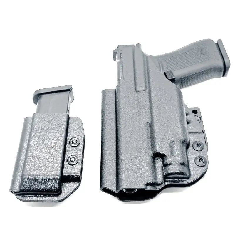 Black Glock 43X & 48 MOS TLR-7 Sub IWB RH Holster with Magazine Carrier by Four Brothers Holsters