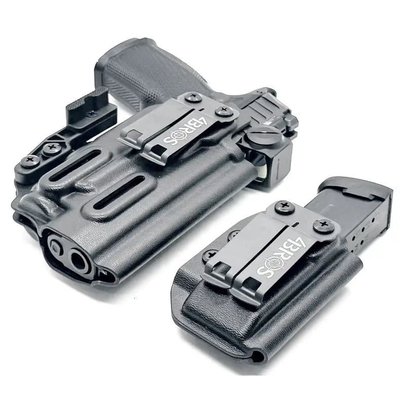 Black gun holster with magazine carrier for Sig P365-FUSE by Four Brothers Holsters