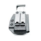 Black gun holster with metal clips for magazine retention, ideal for first responders