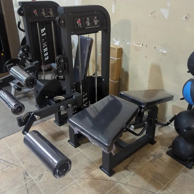 Black SFE Commercial Prone Leg Curl and Extension Gym Equipment with 250lb Weight Stack