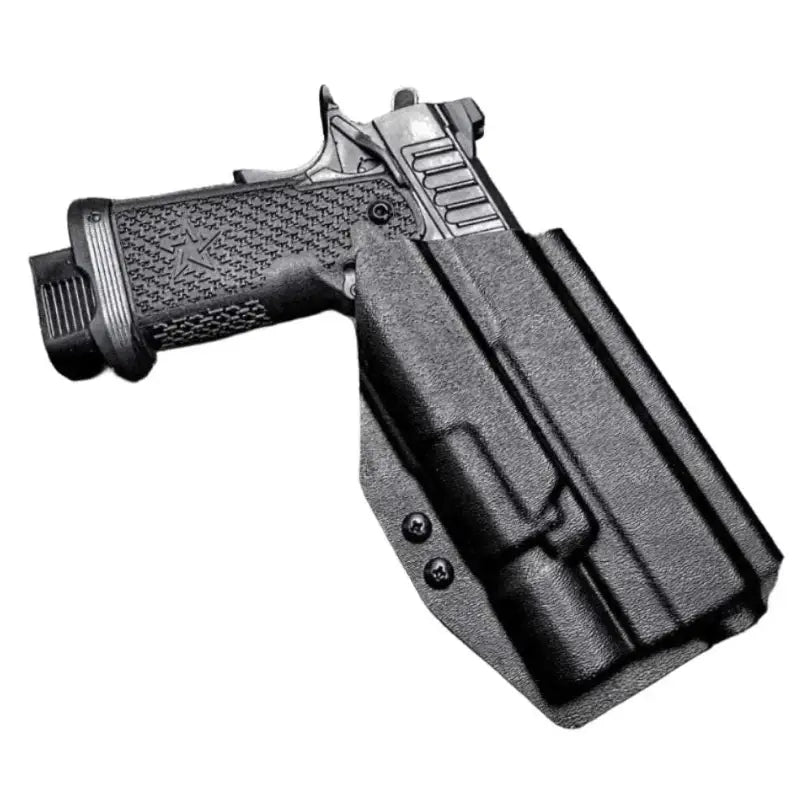 Black Multimount Holster X300-U A/B with a pistol partially inserted and suppressor height sights