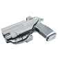 Black Sig Sauer P365-FUSE handgun with textured grip in matching IWB holster with magazine pouch