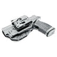 Black Sig Sauer P365-FUSE with light mounted in OWB Kydex holster with adjustable clip