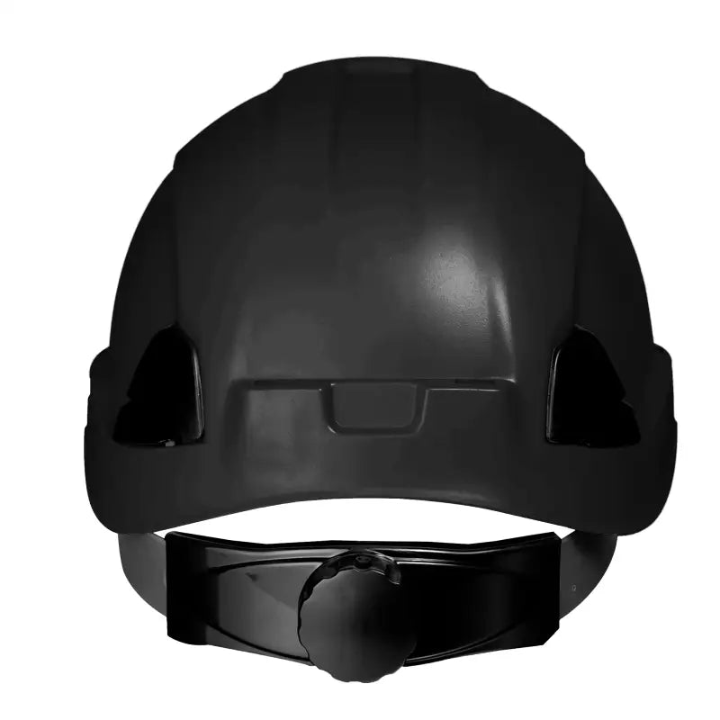 Black Rescue Hard Hat with Adjustable Ratchet Suspension and Comfortable Brow Pad