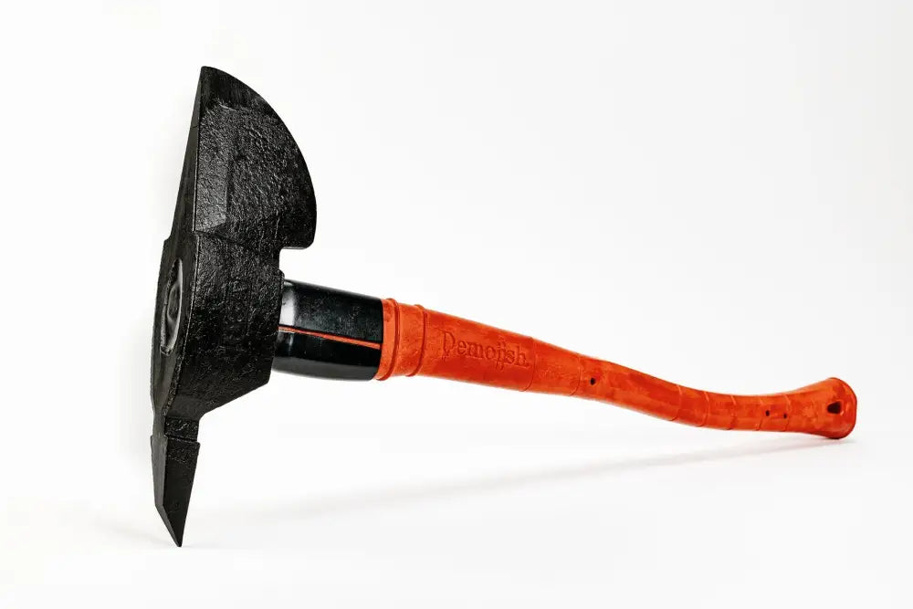 Black-headed sledgehammer with orange composite handle, USA patented for durability