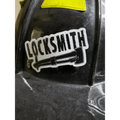 Black locksmith helmet with durable vinyl Locksmith Helmet Decal for protection and style