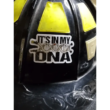 Black ATV UTV helmet with yellow accents and DNA helmet decal saying IT’S IN MY DNA