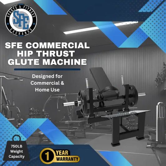 Black SFE Commercial Plate Loaded Hip Thrust Glute Machine for effective hip thrust workouts