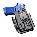 Black holster with blue handgun for Light Bearing IWB holsters with optic cut
