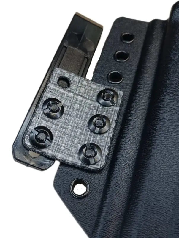 Black holster mounting plate with textured surface for Flex IWB Holster and belt clips