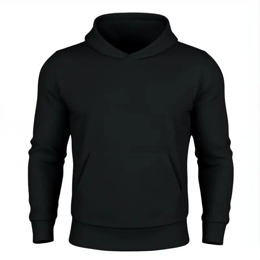 Durable Concealment Hoodie with black fabric, hand pocket, and smooth draws