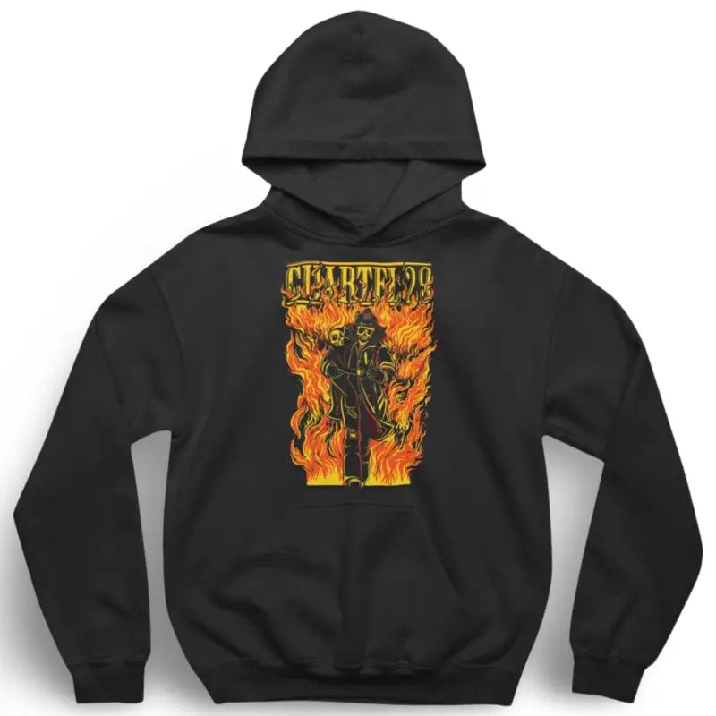 Black Hooded Sweatshirt Bull Cuartel 29 Hoodie for First Responders and Firefighters