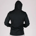 Durable Concealment Hoodie with black color, hand pocket, and smooth draws for a sleek look