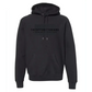 Black hooded sweatshirt featuring THEOFFDUTYBAND, part of the Duty Valor Collection