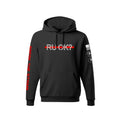 Black Stigma Breaking Hoodie- Red Line featuring RU OK? text for mental health awareness
