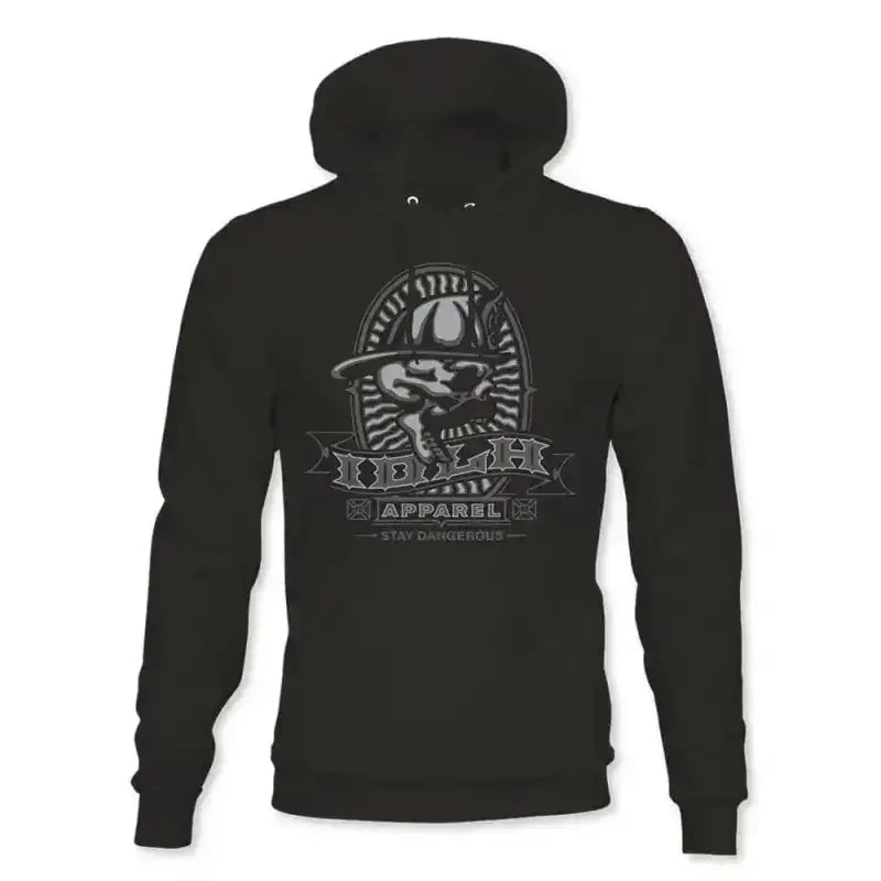 Black Screaming Skull Hoodie featuring a bold skull logo graphic design on the front