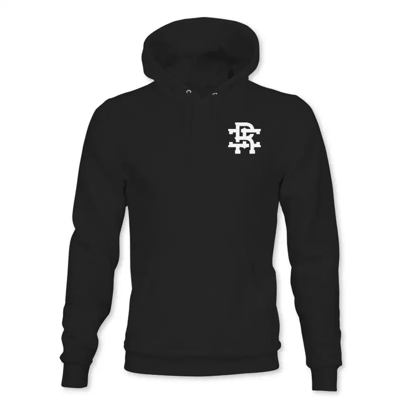 Black Classic Hoodie sweatshirt made of ring spun cotton with a white logo on the chest