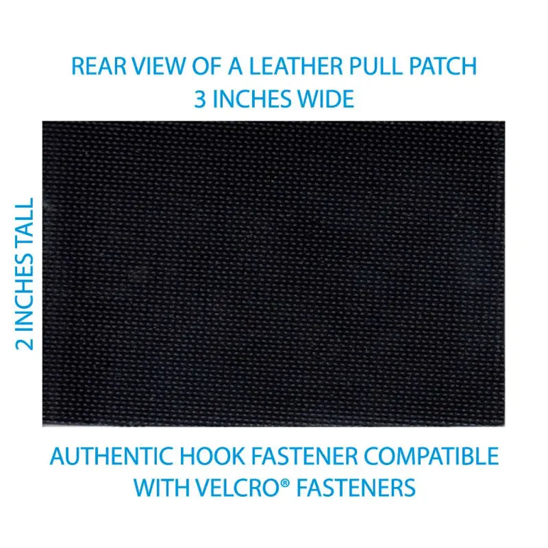 Black hook-and-loop fastener patch with textured surface for leather - removable patch