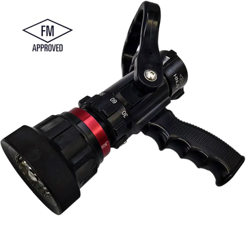 Black fire hose nozzle with pistol grip for Rapid Response Selectable 30gpm-125gpm Nozzle Success