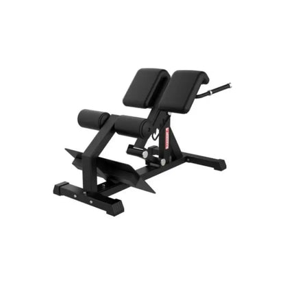 Black hyperextension bench on SFE Commercial Roman Chair for effective core training