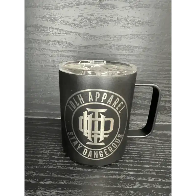 Black insulated mug featuring Stay Dangerous logo on Tumbler - Black for first responders