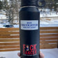 Black insulated water bottle with Firefighters and F*ck Cancer text for Make Firefighters Healthy