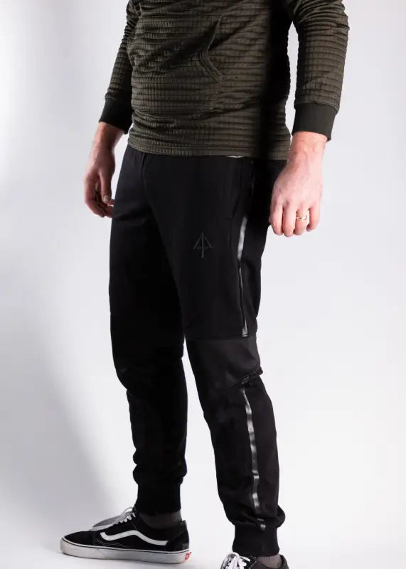 Black Carrier Joggers Mk.II featuring patented carrier retention and elastic cuffs