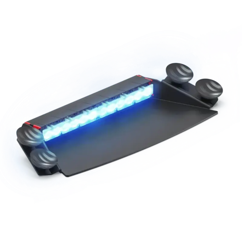 Black keyboard with blue lighting for Feniex Fusion-S 2X Dash Light showing pattern capable features
