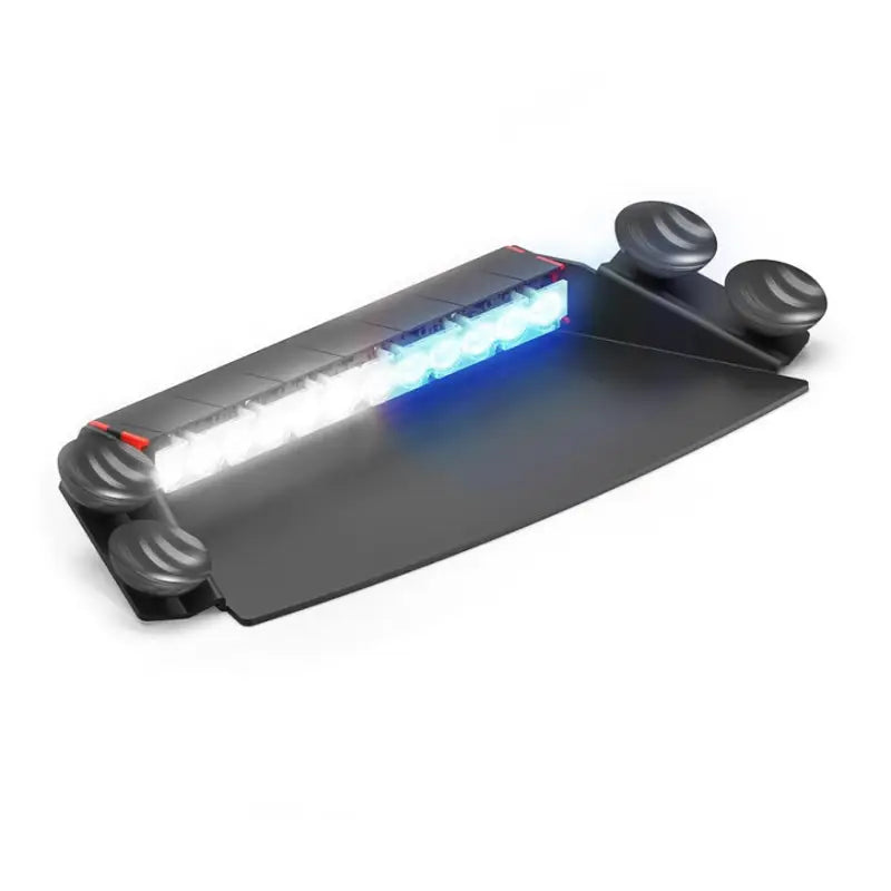 Black keyboard tray with illuminated bar for Feniex Fusion-S 2X dash light pattern capable system