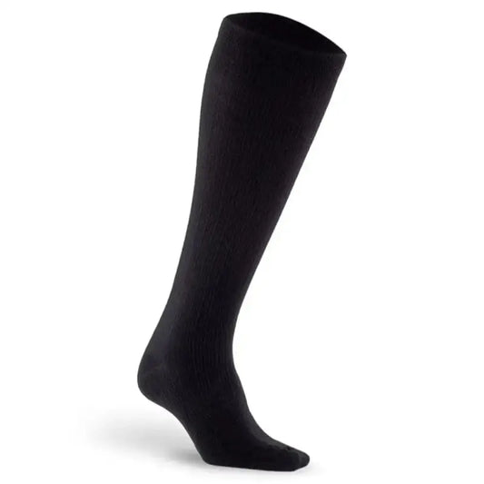 Black knee-high compression sock from Marathon, perfect for sports and recovery