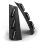 Black knife block with angled slots for Feniex Quantum Pillar Mount, ideal for first responders