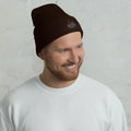 Black cuffed beanie- Chief Miller featuring an embroidered American flag design