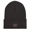 Black knit Cuffed Beanie- Chief Miller with an embroidered thin red line flame logo