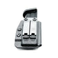 Black Kydex P320 XTEN magazine holster with dual silver belt clips for secure retention