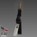 Black lanyard with metal clip for FRE Fire Glove Strap ensures quick access to gloves