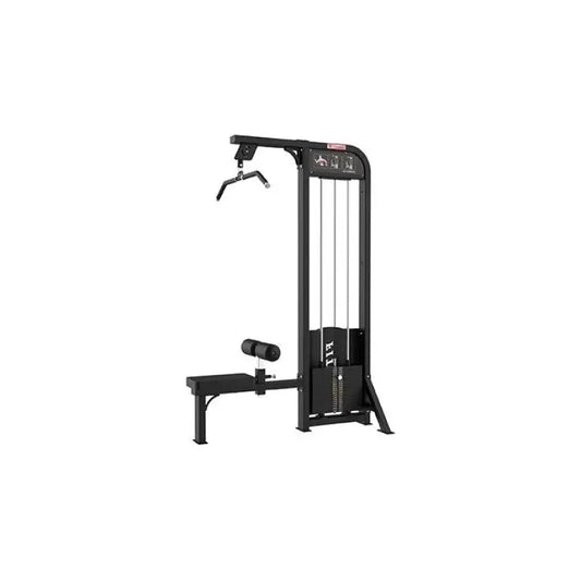 Black SFE Commercial Lat Pulldown Machine with durable main tube for first responders and firefighters