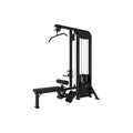 Black SFE Lat Pulldown & Low Row Combo with 250lb weight stack for strength training