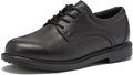 Black leather work shoes for men, ACTIVE DUTY Oxford non-slip dress shoes