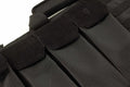 Black leather pleated material with stitching for a durable Sporting Rifle Case