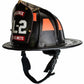 Black leather firefighter helmet with ratchet suspension from Phenix TL2 Leather Helmet collection