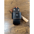 Black leather holster with metal rivets and belt loop for Universal Radio Bucket