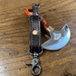 Black leather keychain with orange stitching for Anti-Sway Strap and radio strap combos