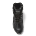 Black leather lace-up boot with non-metallic composite toe for firefighter first responders