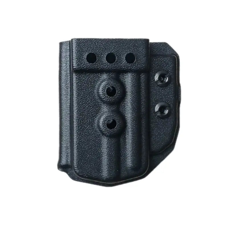 Black leather magazine holster with ventilation holes for Leatherman Surge, ideal for first responders