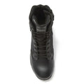 Black leather tactical boot with non-metallic composite for first responders and firefighters