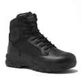 Black leather tactical boot featuring non-metallic composite for first responders and firefighters